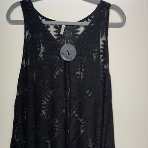 India Boutique Black Lace Sleeveless Top